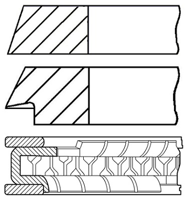 New piston ring kit - piston, for