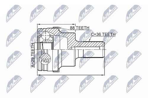 Rear drive shaft joint kit - cv,